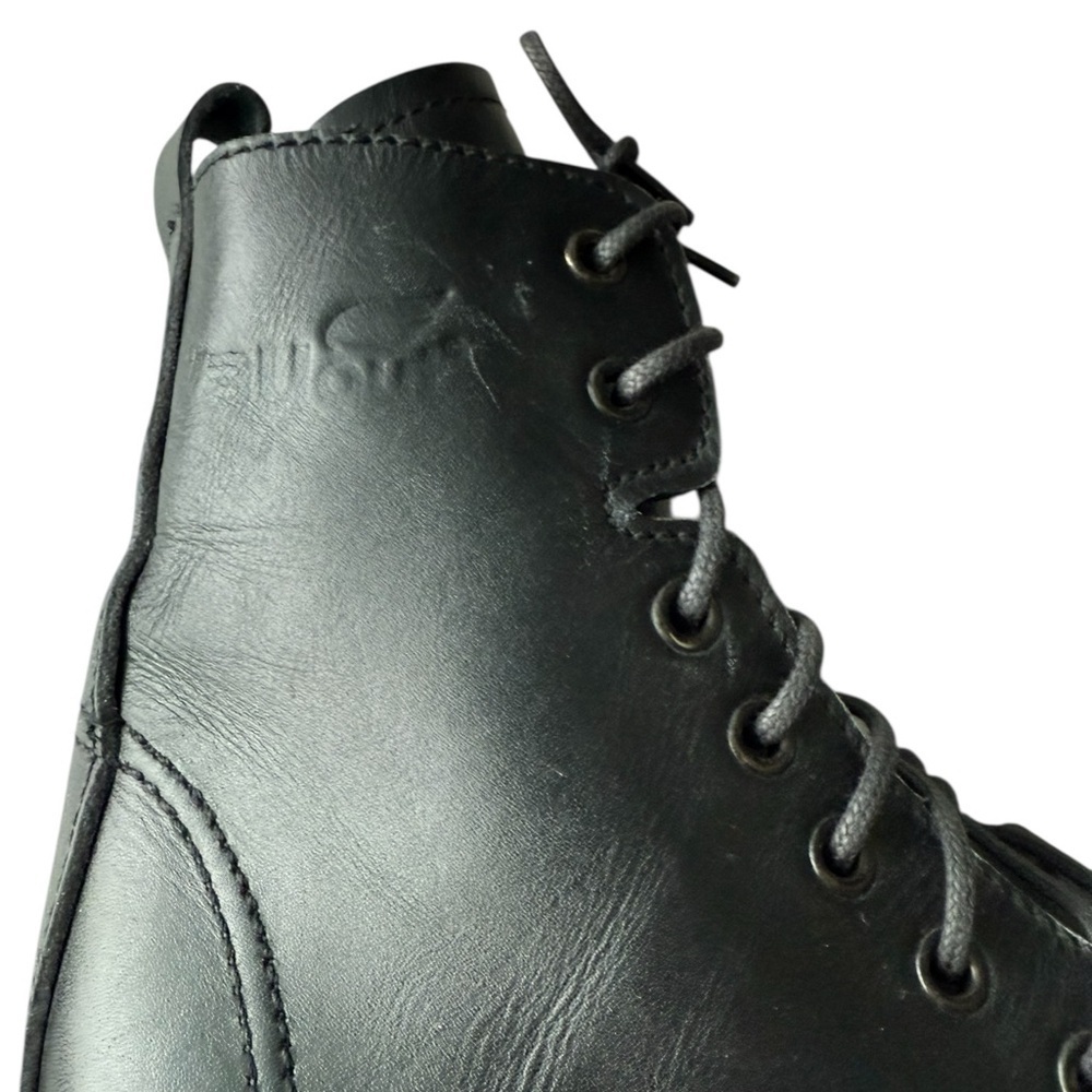 Way Out West Women’s Black Lace-Up Leather Booties Size 6.5 - Picture 4 of 9